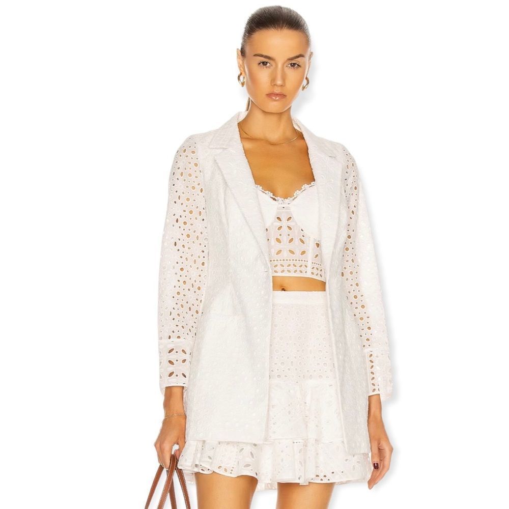 Charo Ruiz eyelet Verna Blazer White Size Medium NWT